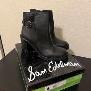 NEW Sam Edelman Black Leather Boots